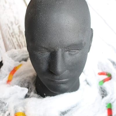 Create your own Foam Head Halloween Candy Bowl via createcraftlove.com!