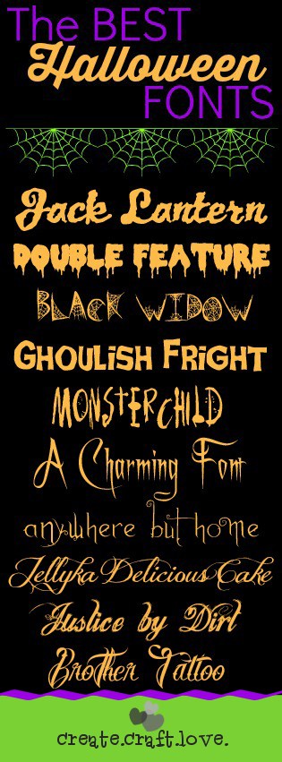The BEST Halloween Fonts via createcraftlove.com