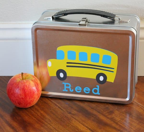 Personalized Lunchbox with Built In Message Board via createcraftlove.com