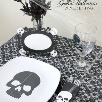 Use your Cricut Explore to create this Gothic Halloween Table Setting! #designspacestar #gothichalloween #halloween #cricutteam5