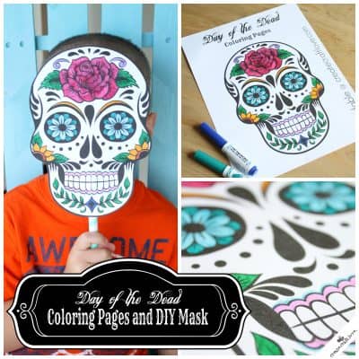 Day of the Dead Mask Printable - color them, cut them out and create your own sugar skull mask! via createcraftlove.com