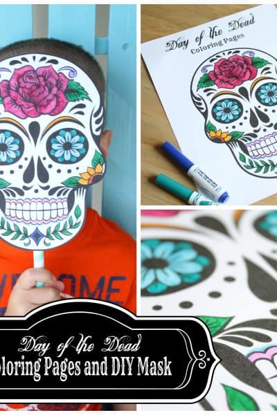 Day of the Dead Mask Printable - color them, cut them out and create your own sugar skull mask! via createcraftlove.com