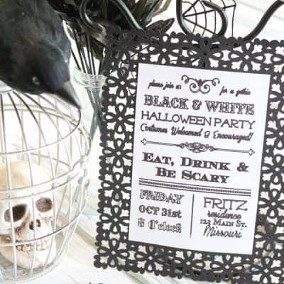 Design your own Gothic Halloween Invitations and let the Cricut Explore do the rest! #halloween #gothichalloween #cricutteam5 #designspacestar