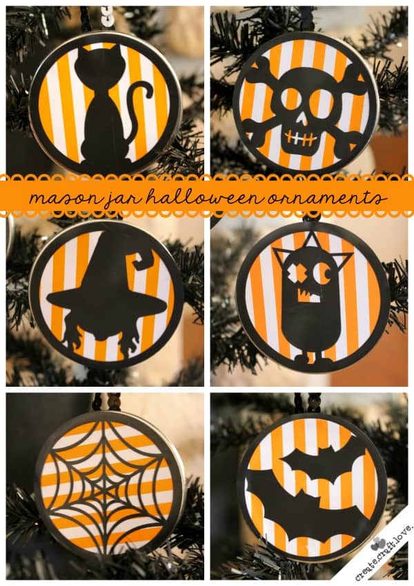 Mason Jar Halloween Ornaments via createcraftlove.com