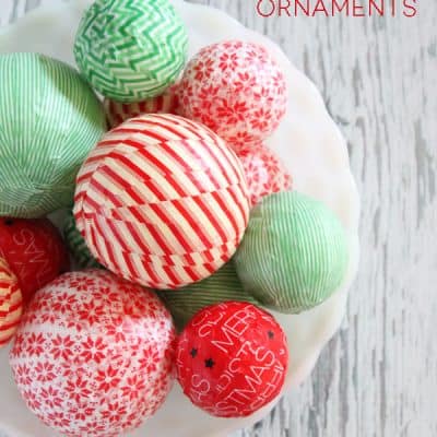 Get the kids involved in creating your own handmade Christmas with these Washi Tape Ornaments! ! via createcraftlove.com