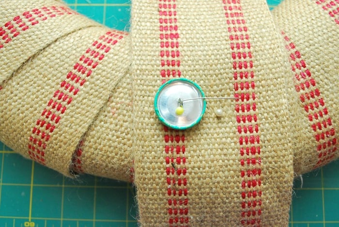 Covered Button Wreath 5