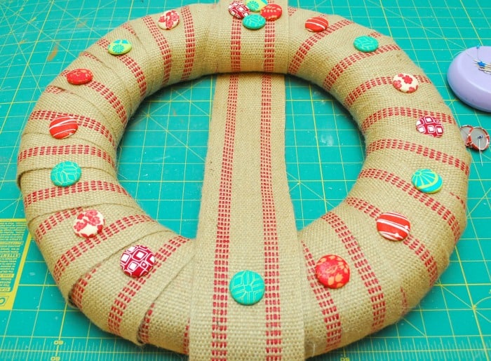 Covered Button Wreath 6