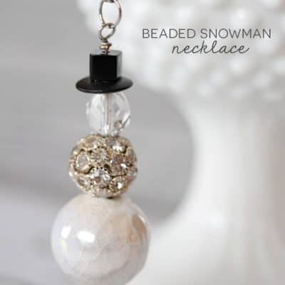 Beaded Snowman Necklace at createcraftlove.com