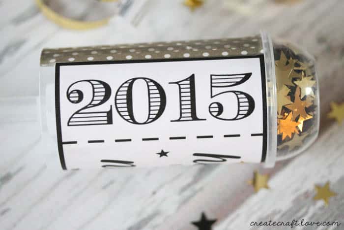 DIY Confetti Poppers to help ring in the new year! Includes free printable available at createcraftlove.com!