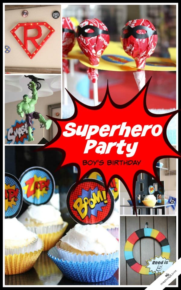Superhero Party for boys birthday via createcraftlove.com!