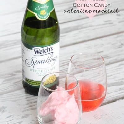 Pink Vanilla Cotton Candy Valentine Mocktail recipe from createcraftlove.com!