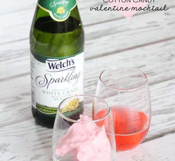 Pink Vanilla Cotton Candy Valentine Mocktail recipe from createcraftlove.com!