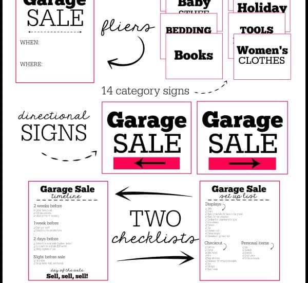 FREE Garage Sale Printables with TWO bonus checklists! via createcraftlove.com