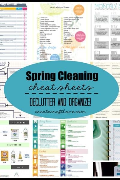 Spring Cleaning Cheat Sheets - everything you need to declutter and organize this spring! via createcraftlove.com