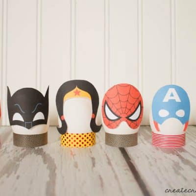 DIY Superhero Easter Eggs complete with free printable available at createcraftlove.com!