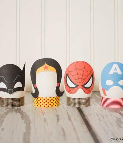 DIY Superhero Easter Eggs complete with free printable available at createcraftlove.com!