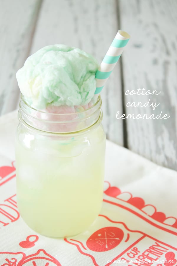 This Cotton Candy Lemonade makes a special treat on a hot day! via createcraftlove.com