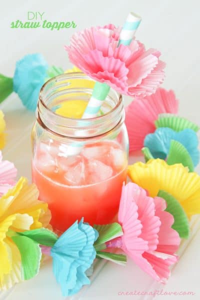 Add flare to your next summer gathering with these easy to make DIY Straw Toppers! via createcraftlove.com for The 36th Avenue