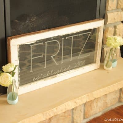 This Glass Etch Vinyl Wall Art was easy and quick to create without the hassle of the etching cream! via createcraftlove.com