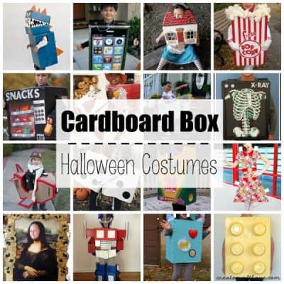 These Cardboard Box Halloween Costumes are so imaginative, fun and cheap to make! via createcraftlove.com