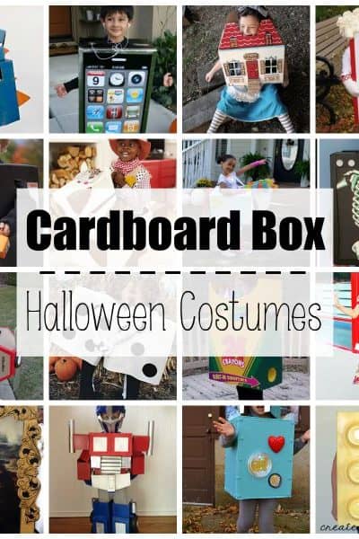 These Cardboard Box Halloween Costumes are so imaginative, fun and cheap to make! via createcraftlove.com