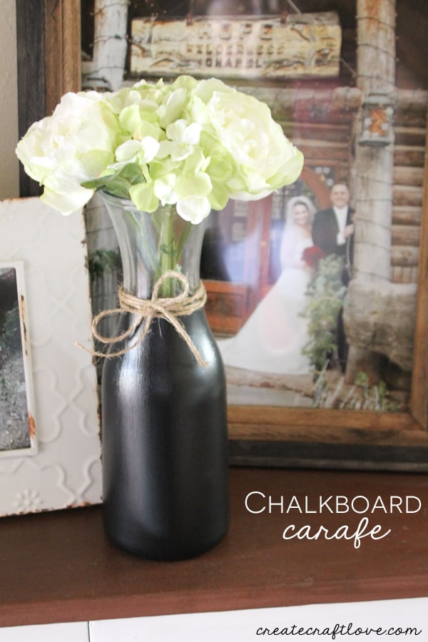 This DIY Chalkboard Carafe is so cool because it's one craft that can be used two ways!