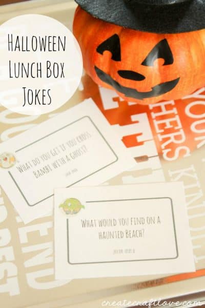 Halloween Lunch Box Jokes that will have them laughing all day long! via createcraftlove.com