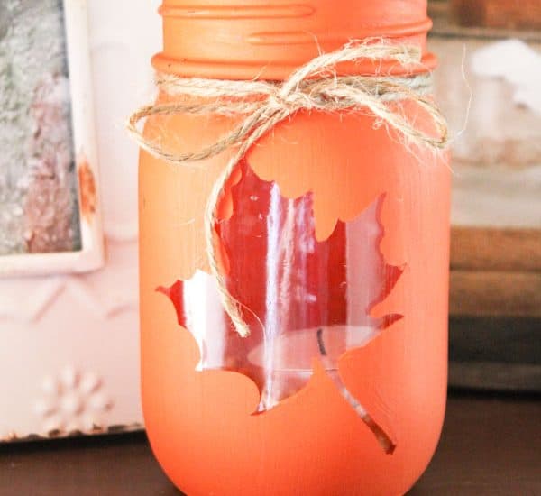 Cute and easy Mason Jar Fall Luminary - tutorial at createcraftlove.com!