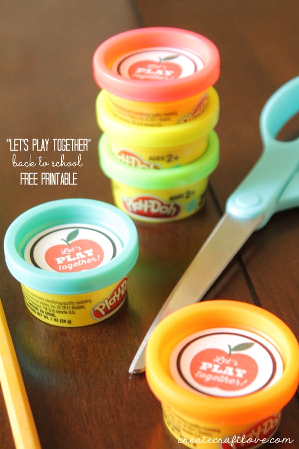 Add this Back to School Printable to the party favor cans of Play-Doh for a class gift! via createcraftlove.com
