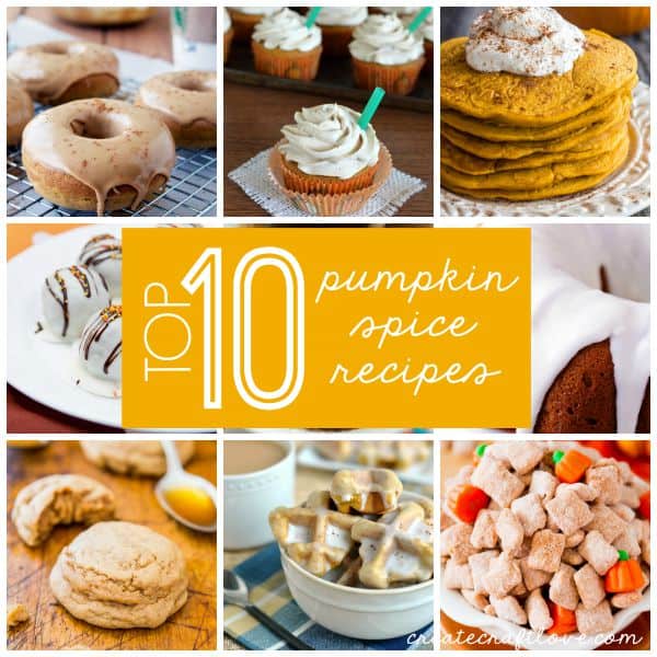 Grab a cup of joe, pull up a chair and drool over these Pumpkin Spice Recipes with me! via createcraftlove.com