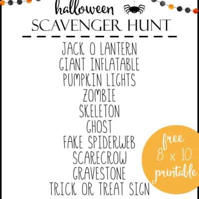 Here's a fun little Halloween Scavenger Hunt Printable to keep the kiddos occupied! via createcraftlove.com