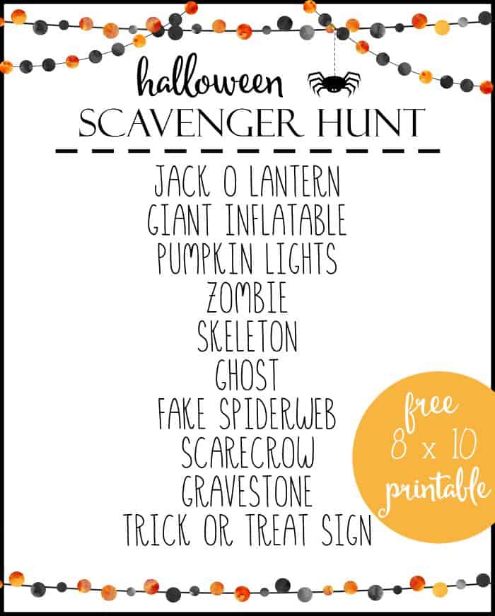 Halloween Scavenger Hunt Printable Free Halloween Printable