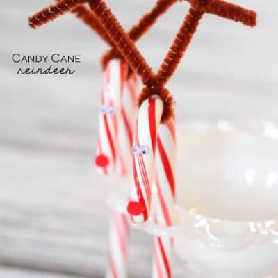 These Candy Cane Reindeer are super easy to make and perfect for classroom Christmas parties! via createcraftlove.com