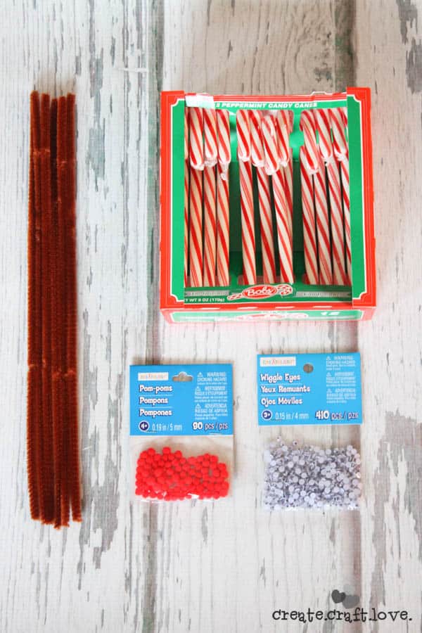 candy cane reindeer supplies