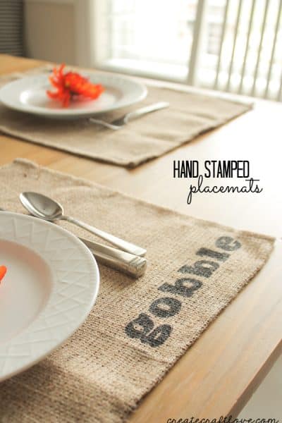 Add a little something extra to your table with these Hand Stamped Placemats! via createcraftlove.com