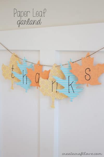 I whipped up this Paper Leaf Garland in under five minute for less than five dollars! via createcraftlove.com
