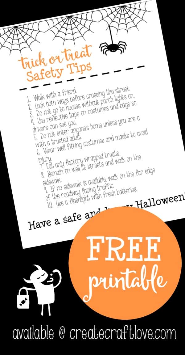 Review these Trick or Treat Safety Tips to guarantee everyone has a safe and happy Halloween! via createcraftlove.com