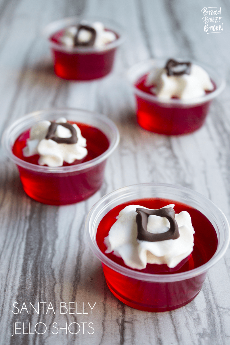 Santa Belly Jello Shots are an easy to make cocktail your party goers with love!