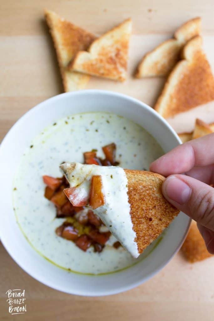Creamy Pesto Ricotta Dip is an easy party appetizer with classic flavors everyone will love!