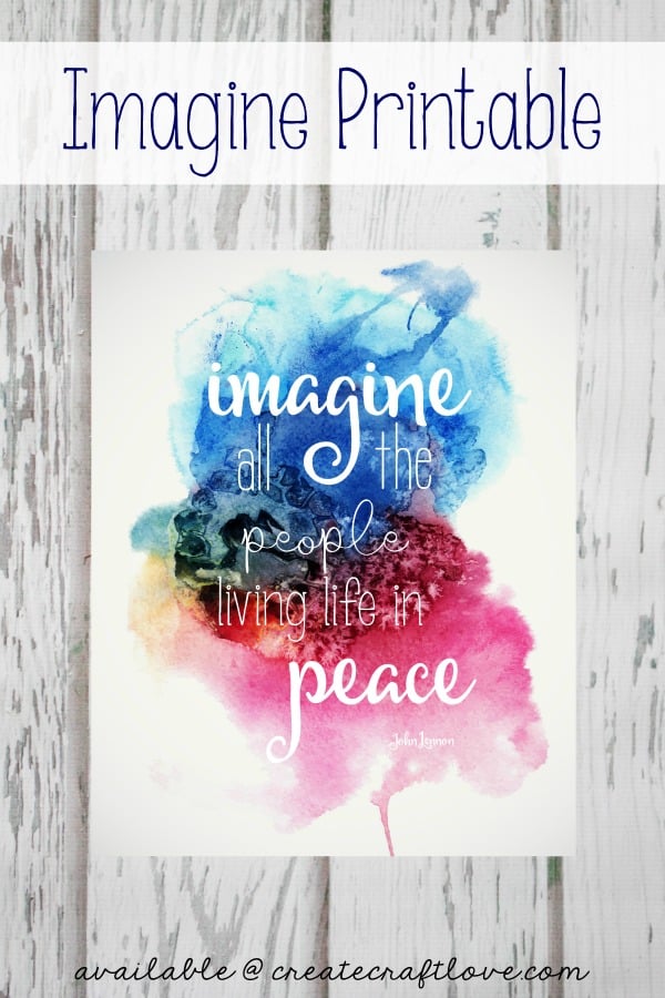 I hope this Imagine Printable will hang in your house and heart as we try to remember to teach our children peace. via createcraftlove.com