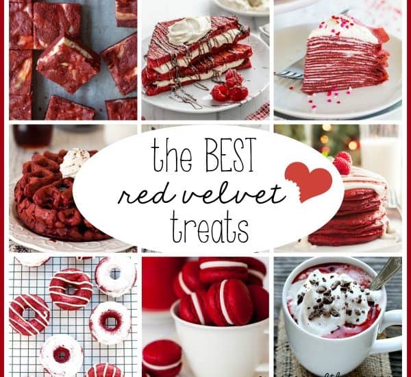 These Red Velvet Treats are the best flavor and color for the sweetest day of the year! via createcraftlove.com
