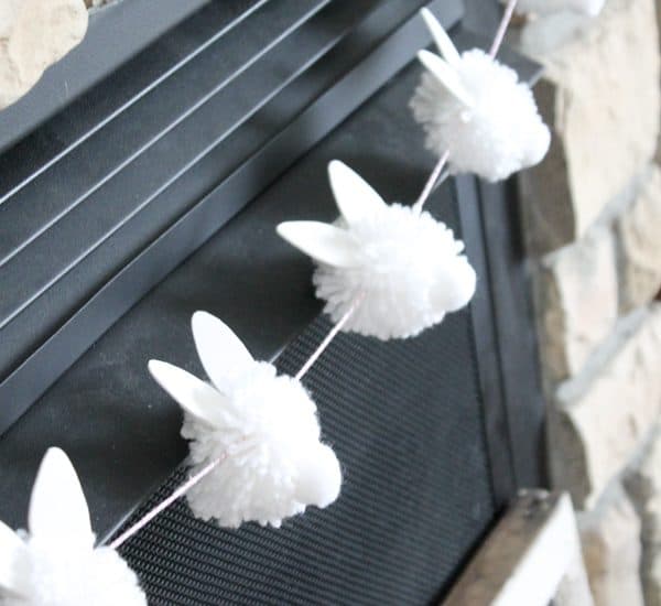 Bunny Pom Pom Garland screams "Hoppy" Easter! via createcraftlove.com