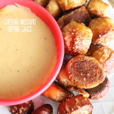 Cheddar Mustard Dipping Sauce traditionally pairs with pretzels but it compliments many dishes well. You can spruce up chicken wings, raw vegetables (cauliflower in particular), apples, or put it on your favorite sandwich. via createcraftlove.com