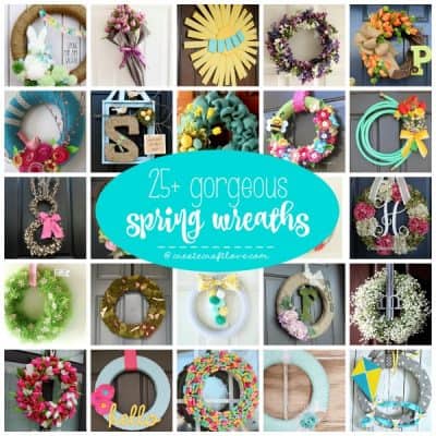 These 25+ Gorgeous Spring Wreaths are sure to chase away the winter blues with thoughts of warmer days! via createcraftlove.com