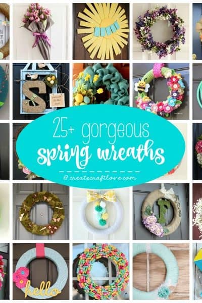 These 25+ Gorgeous Spring Wreaths are sure to chase away the winter blues with thoughts of warmer days! via createcraftlove.com