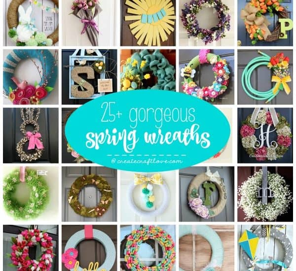 These 25+ Gorgeous Spring Wreaths are sure to chase away the winter blues with thoughts of warmer days! via createcraftlove.com