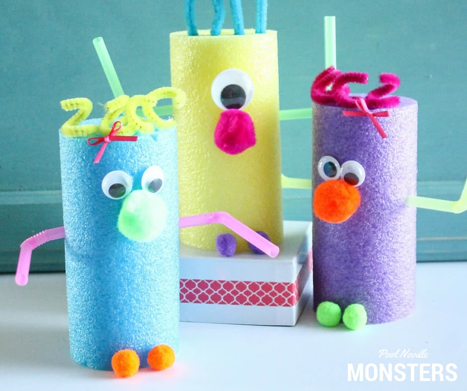 These Pool Noodle Monsters are a great kids craft for a summer day!