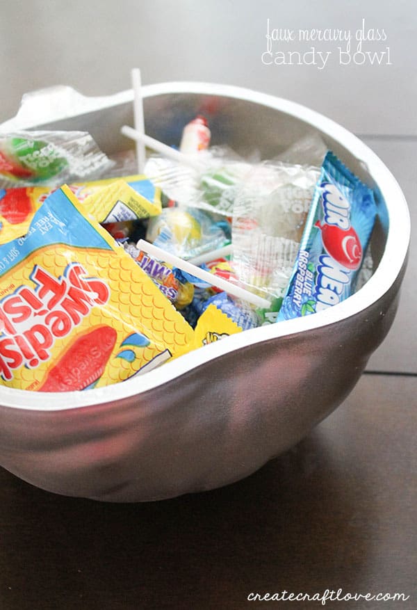 All you need is TWO things to create this Faux Mercury Glass Candy Bowl!
