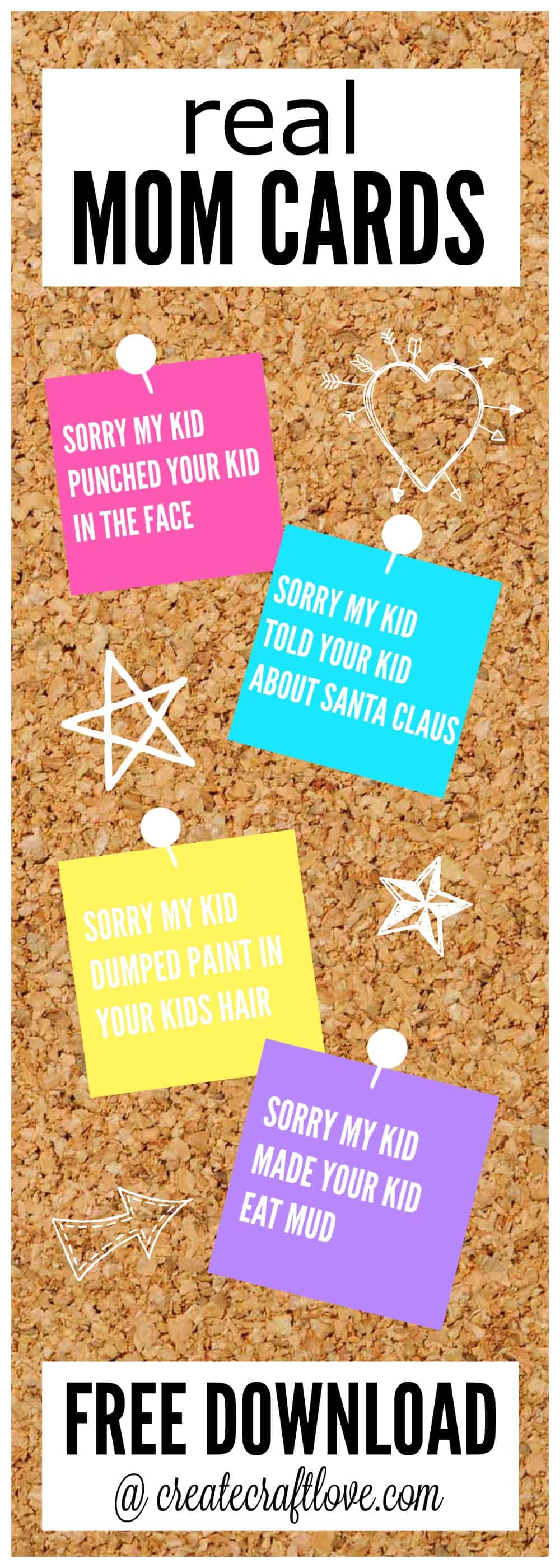 I thought these Real Mom Cards were the perfect answer for any mother who has been embarrassed beyond belief.