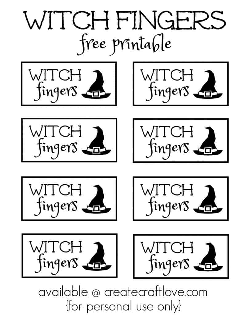witch fingers printable